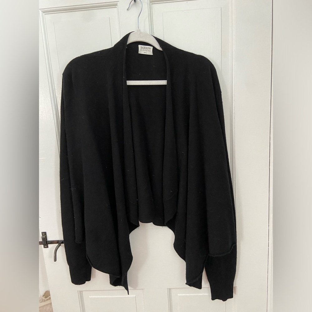 EUC Black Cashmere Barrow & Grove Waterfall Cardigan
